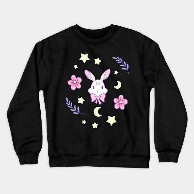 Sakura Bunny // Black | Nikury Crewneck Sweatshirt by Nikury